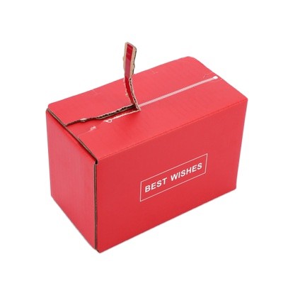 Custom Zip Lock Peel Off Closure Corrugated Shipping Box Foldable E-fluted Cardboard Packaging Carton Box